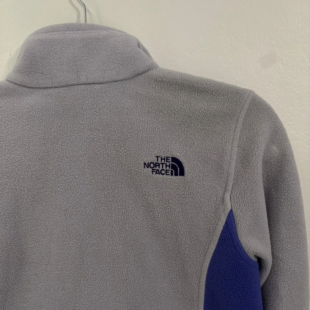 The‎ North Face Womens Full Zip Fleece Jacket Grey Purple Mock Neck NJ983488